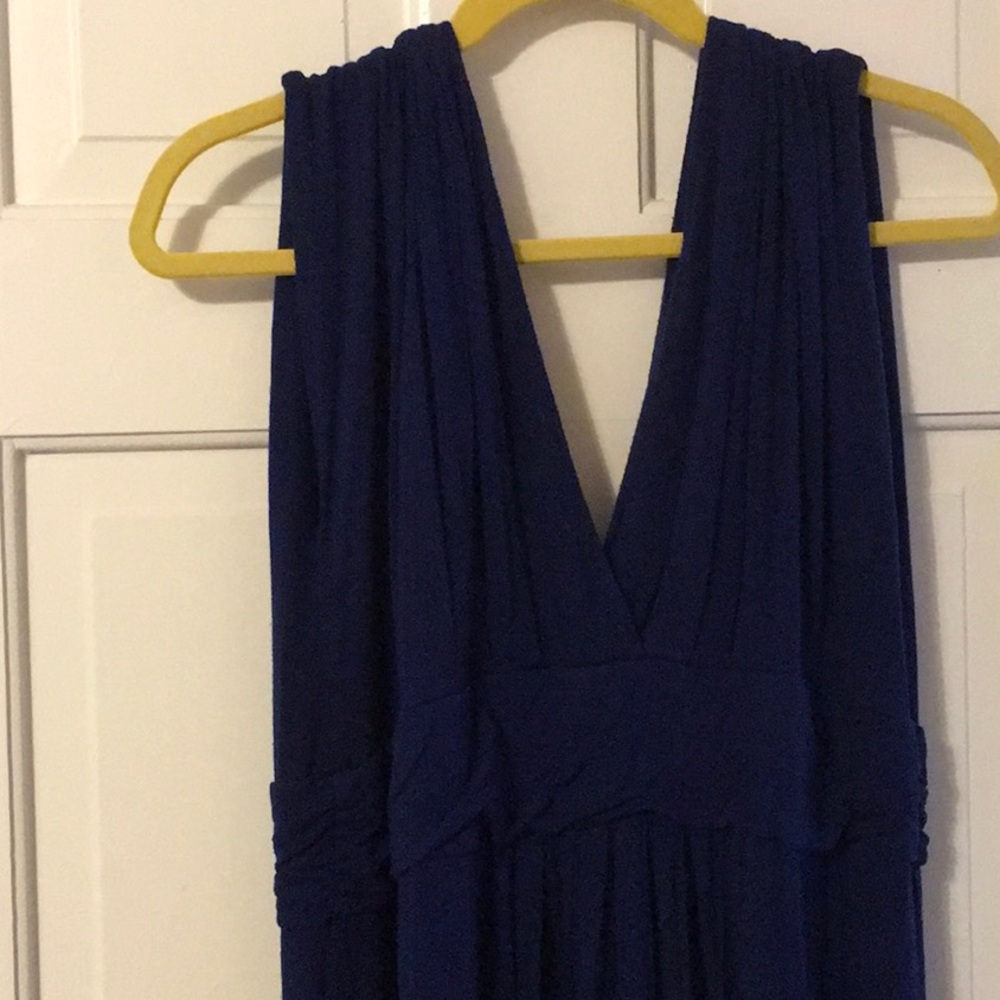 EUC, IMAN NAVY COTTON MAXI DRESS. SIZE 1X Short. - Picture 4 of 4